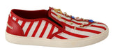 Dolce & Gabbana Red White Anchor Studded Loafers Shoes -   -  Dolce & Gabbana.